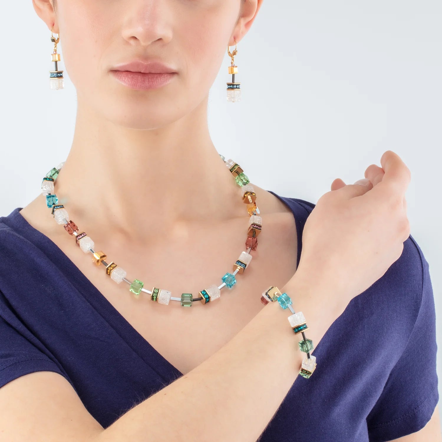 GeoCUBE® Iconic Statement Precious Halskette multicolor - PERDONA