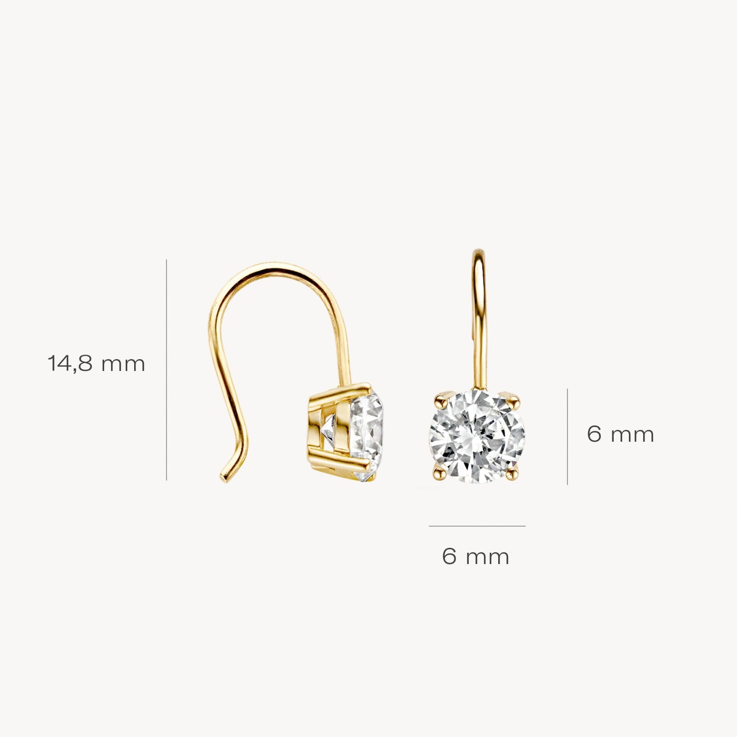 Ohranhänger mit Zirkonia 585 Gold - PERDONA