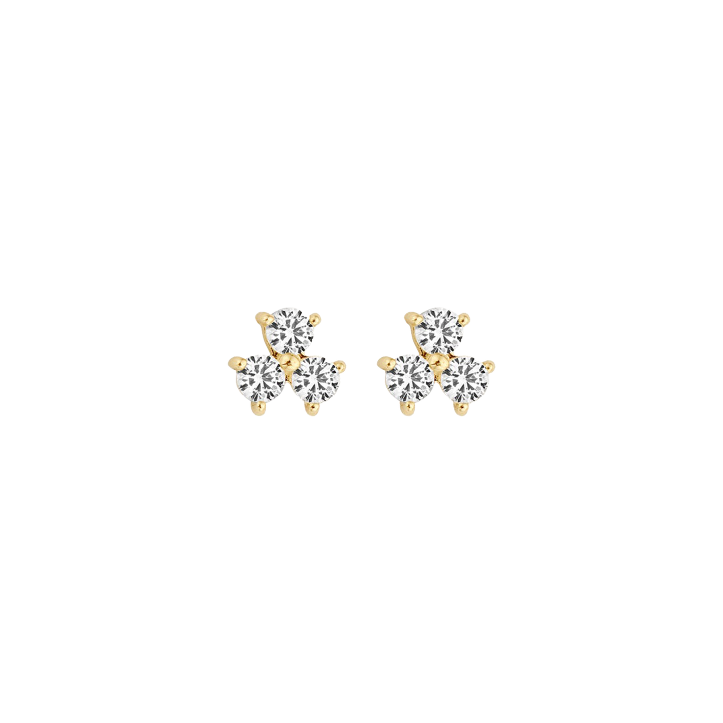 Ohrstecker drei Zirkonia 585 Gold
