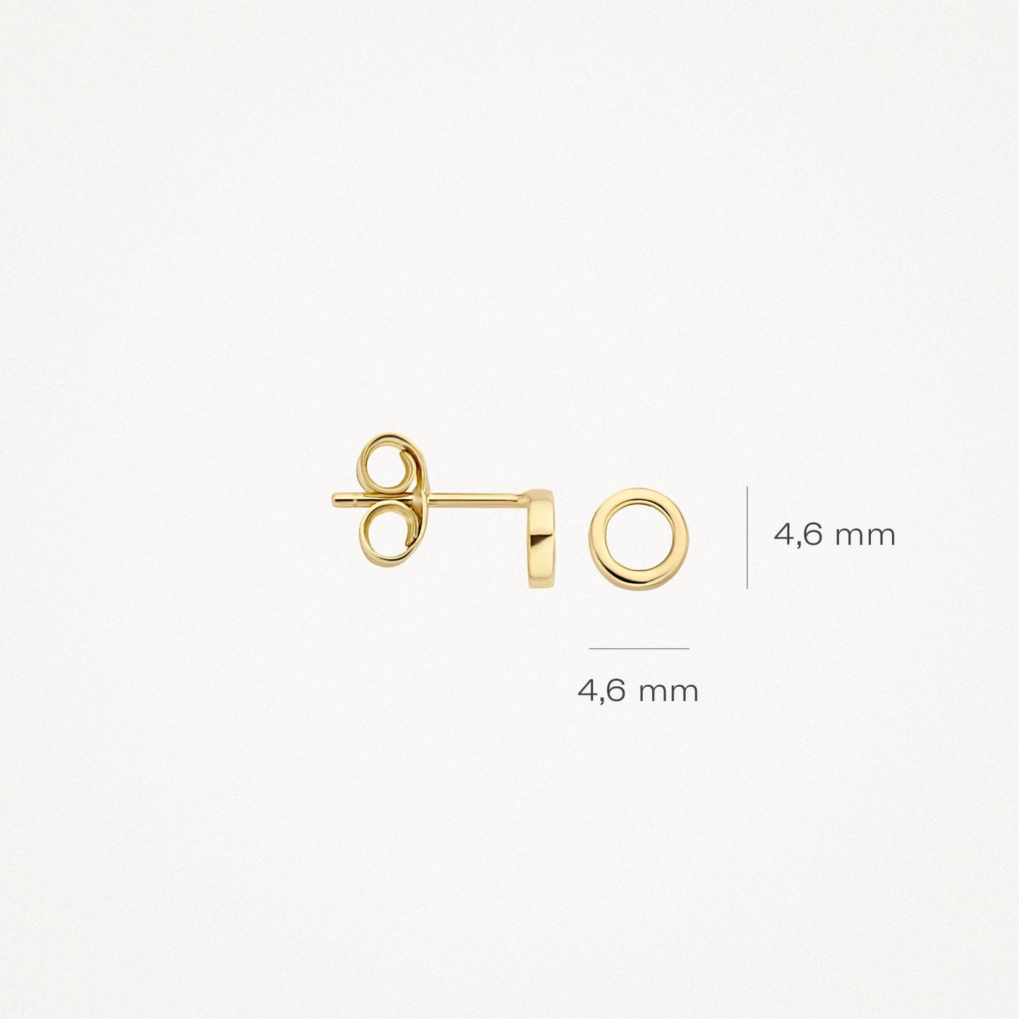 Ringförmige Ohrstecker flach aus 585 Gold