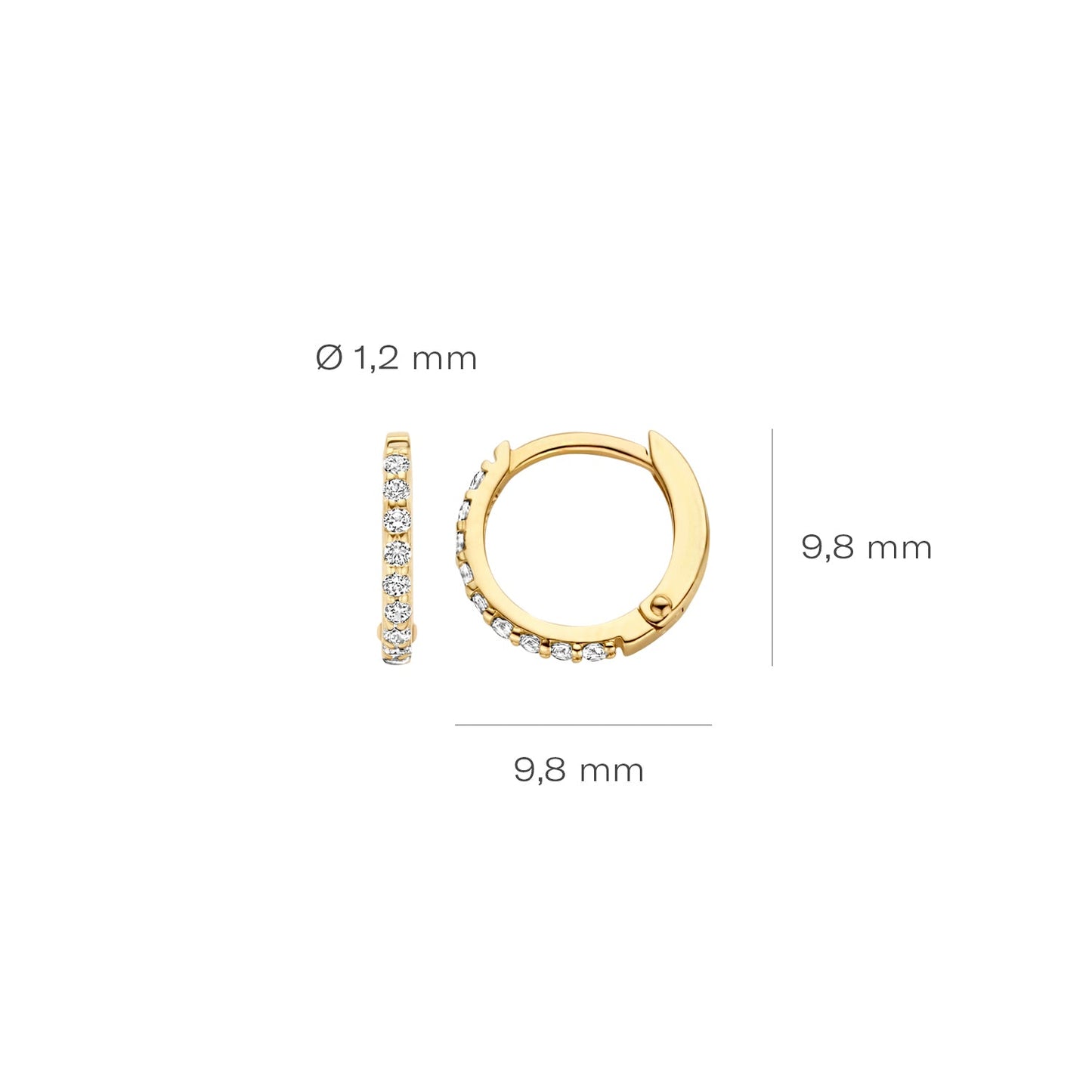 Creolen mit Pavé-Zirkonia aus 585 Gold