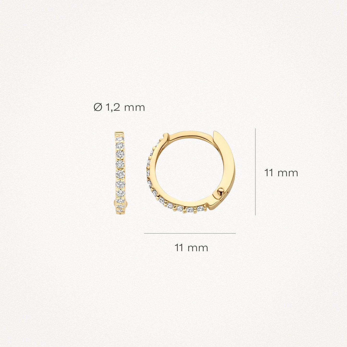 Creolen mit Pavé-Zirkonia aus 585 Gold