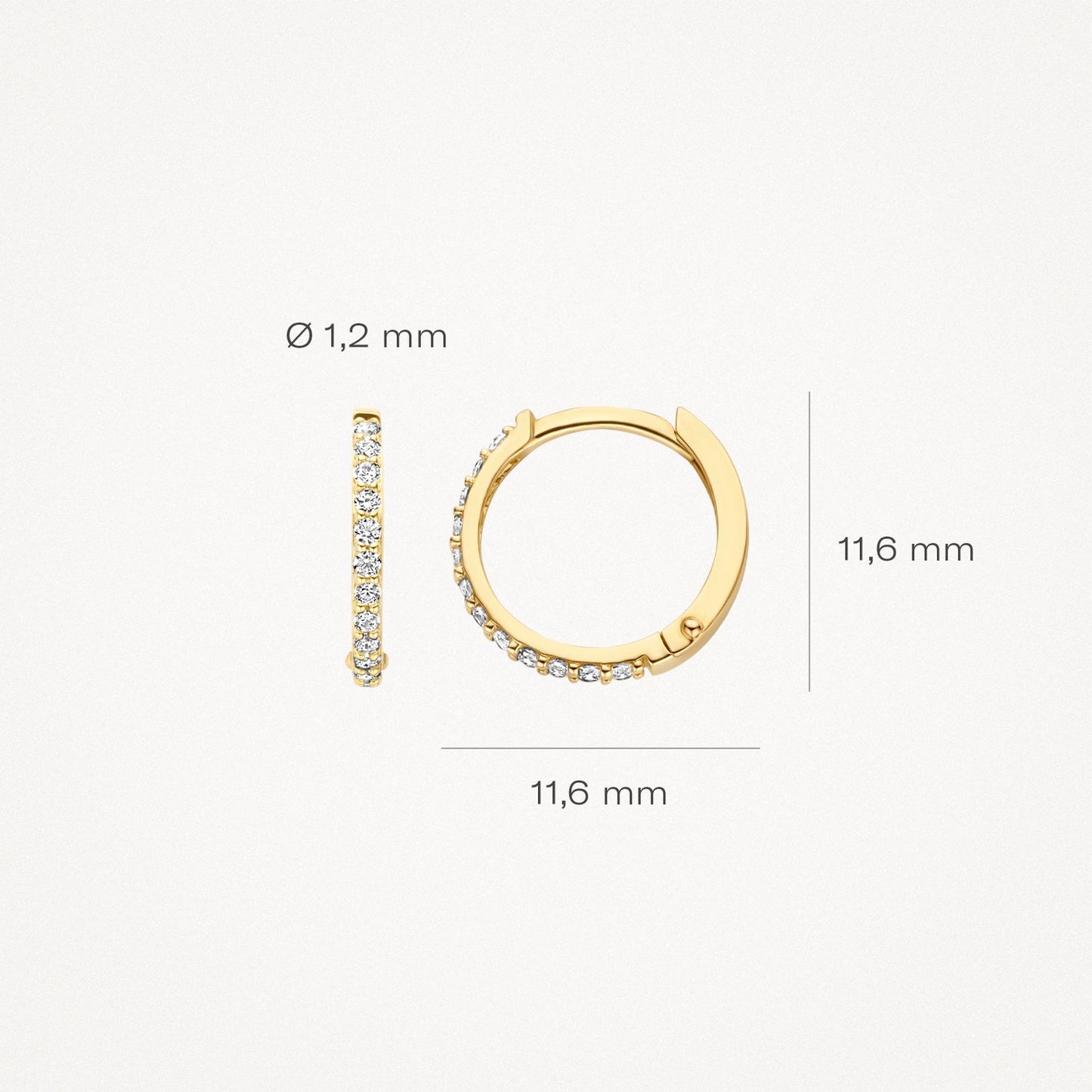 Creolen mit Pavé-Zirkonia aus 585 Gold