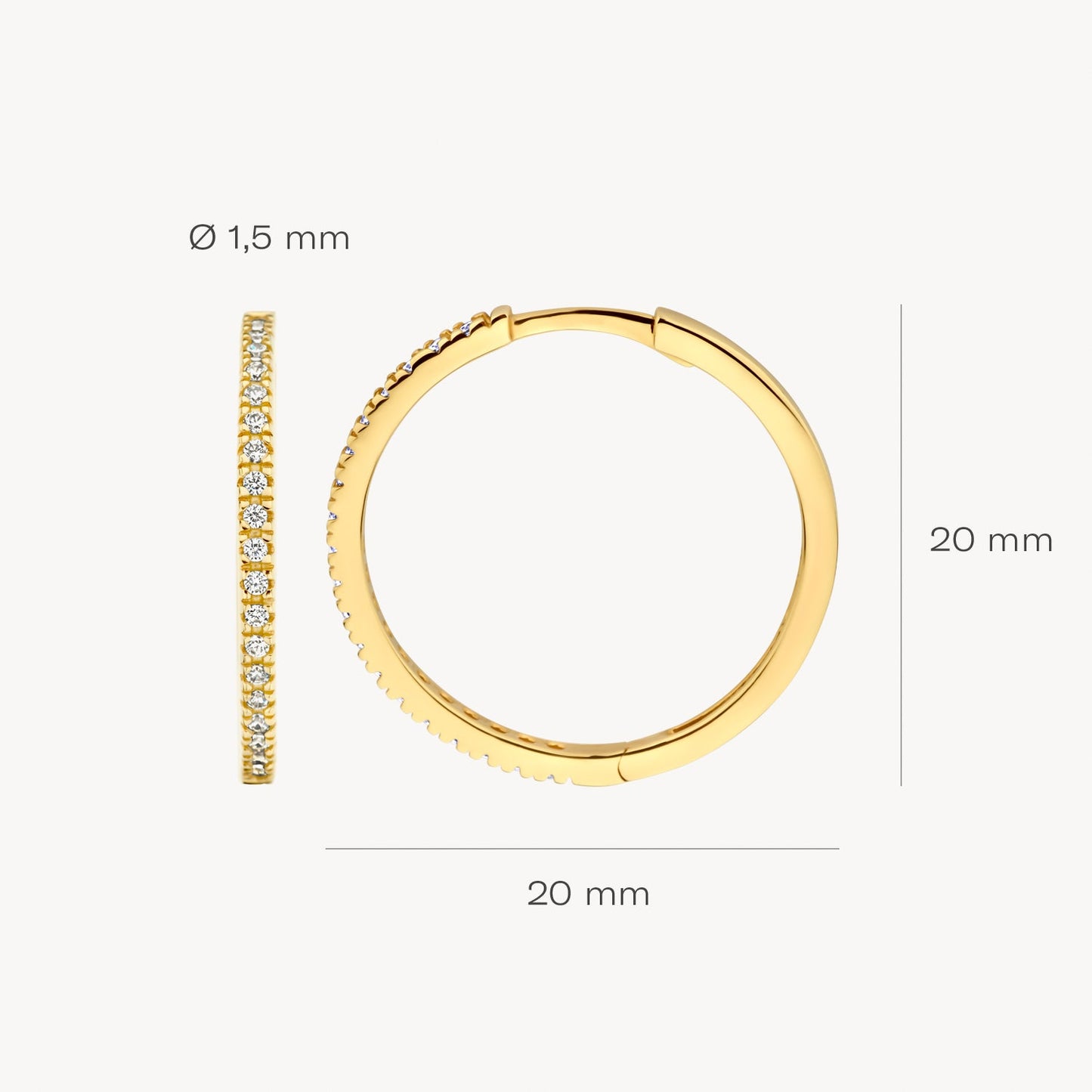 Creolen mit Pavé-Zirkonia aus 585 Gold