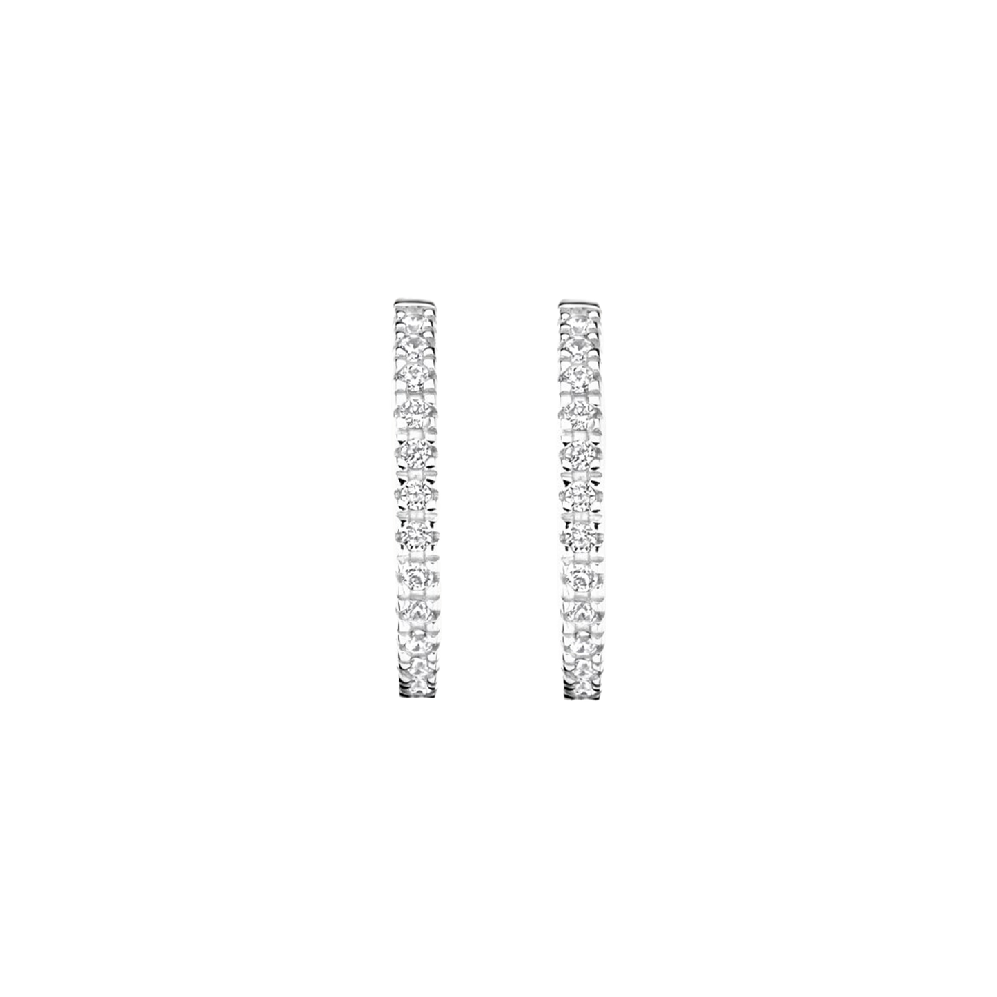 Creolen mit Pavé-Zirkonia aus 585 Weißgold