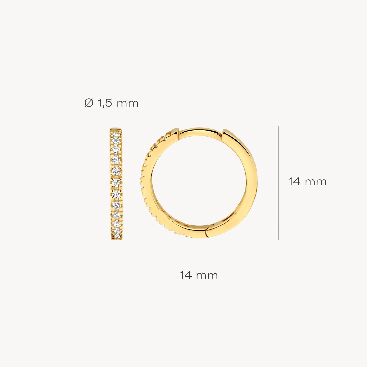Creolen mit Pavé-Zirkonia aus 585 Gold