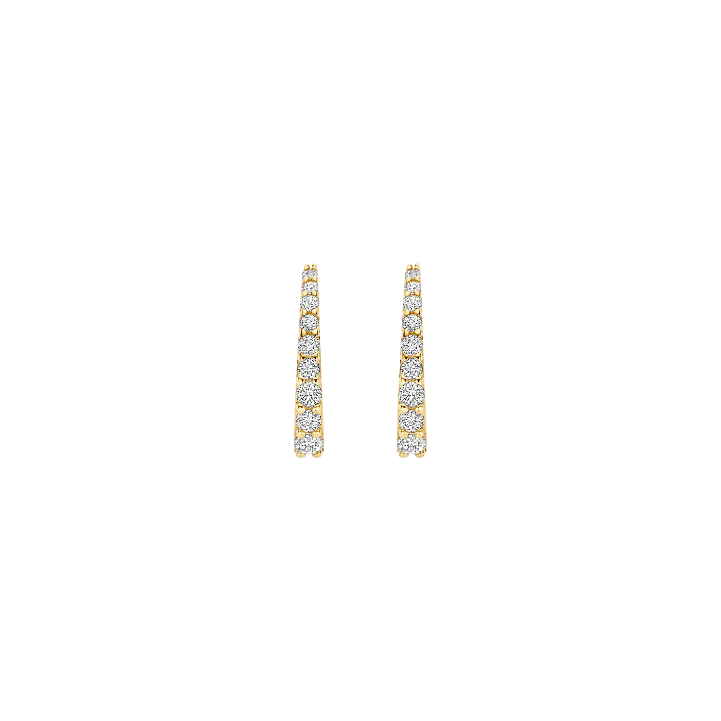 Ovale Creolen mit Pavé-Zirkonia aus 585 Gold