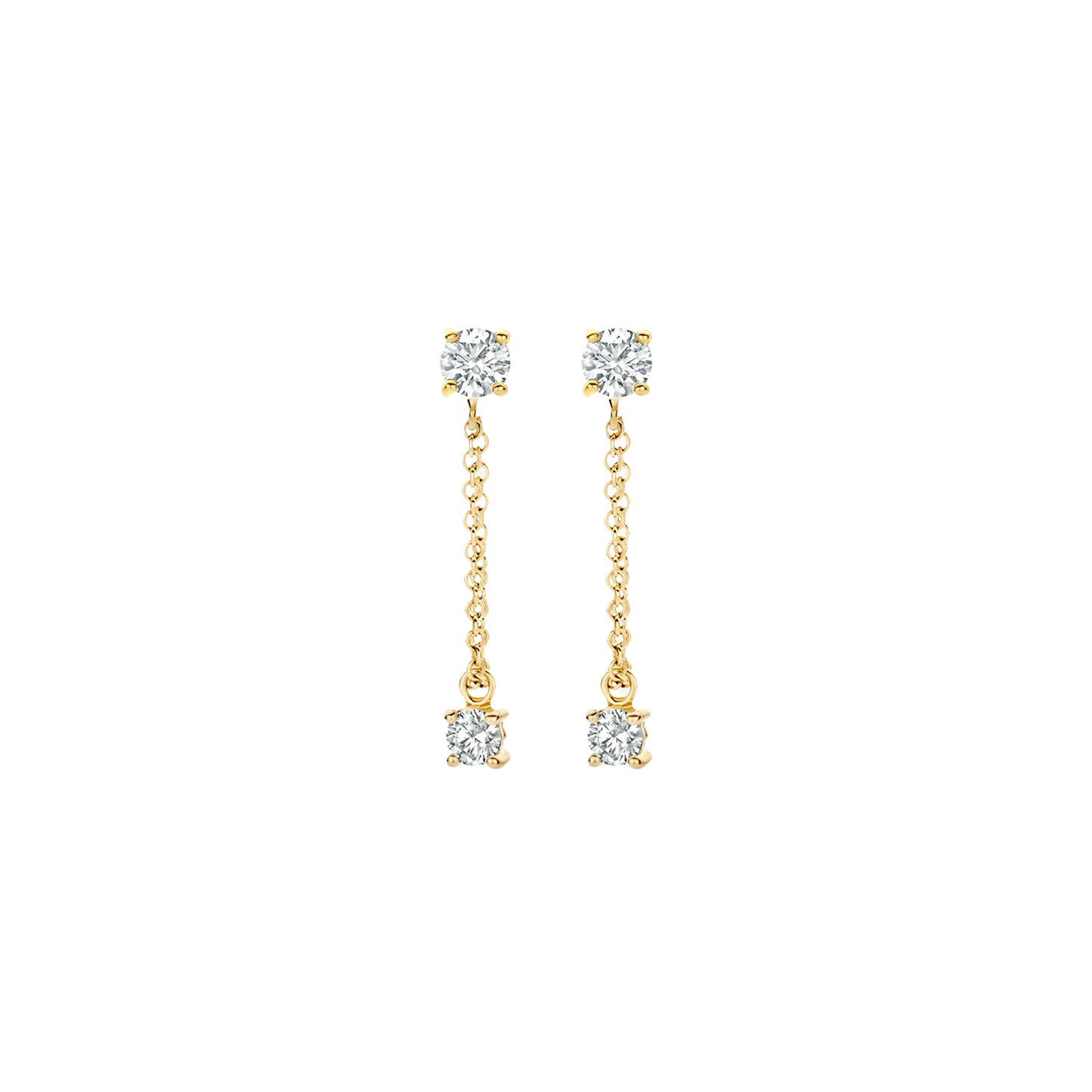 Ohrstecker mit Zirkonia und Kette aus 585 Gold