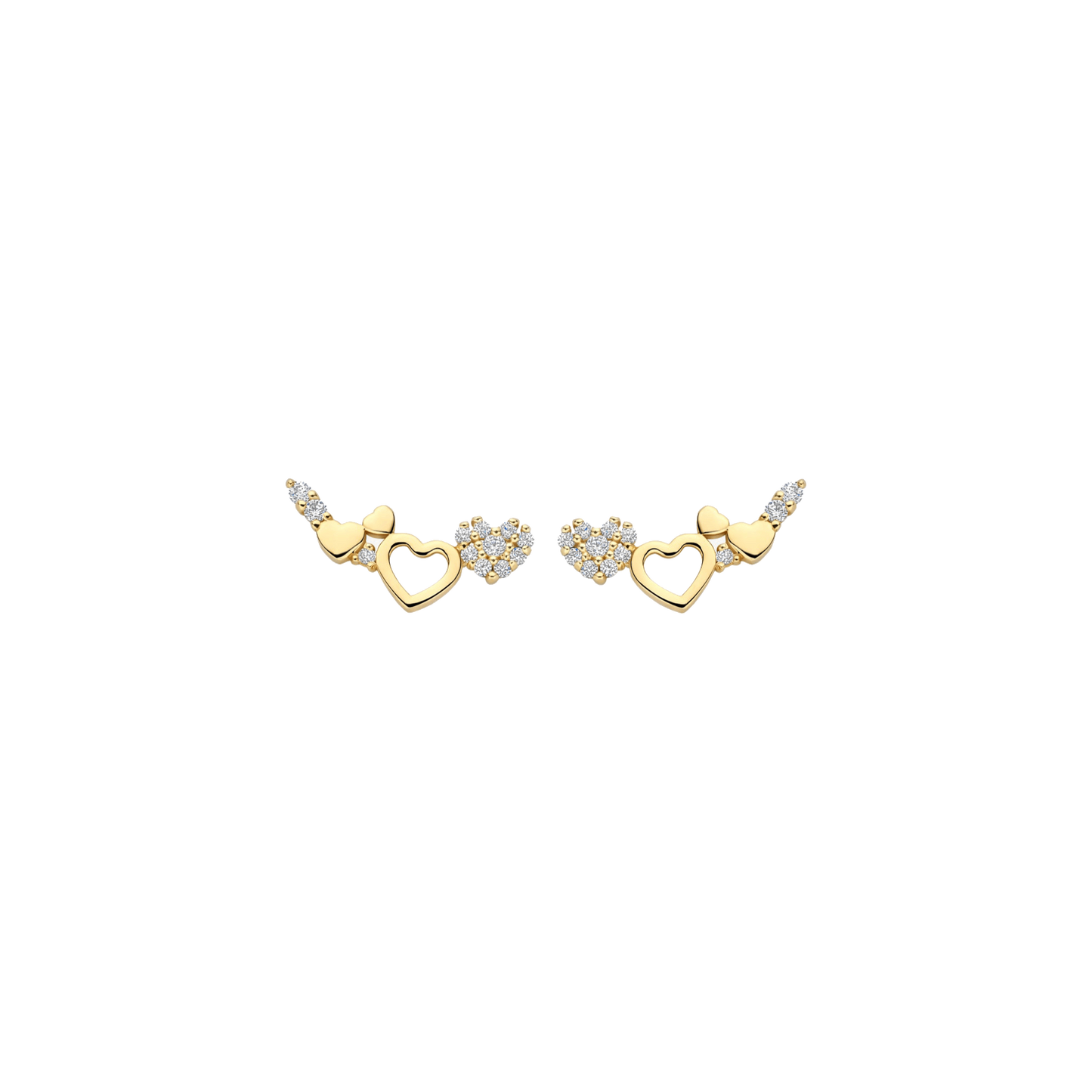 Ohrstecker mit Herzmotiven aus 585 Gold