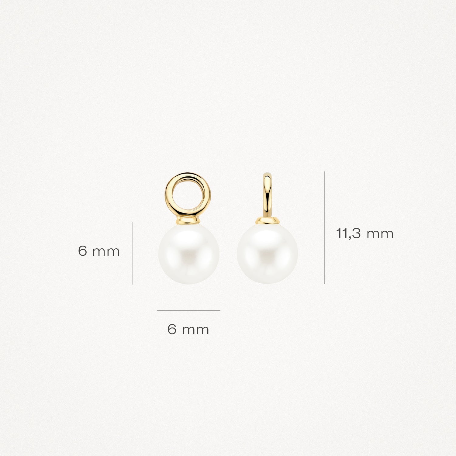 Ohrring-Anhänger mit Swarovski-Perle aus 585 Gold - PERDONA