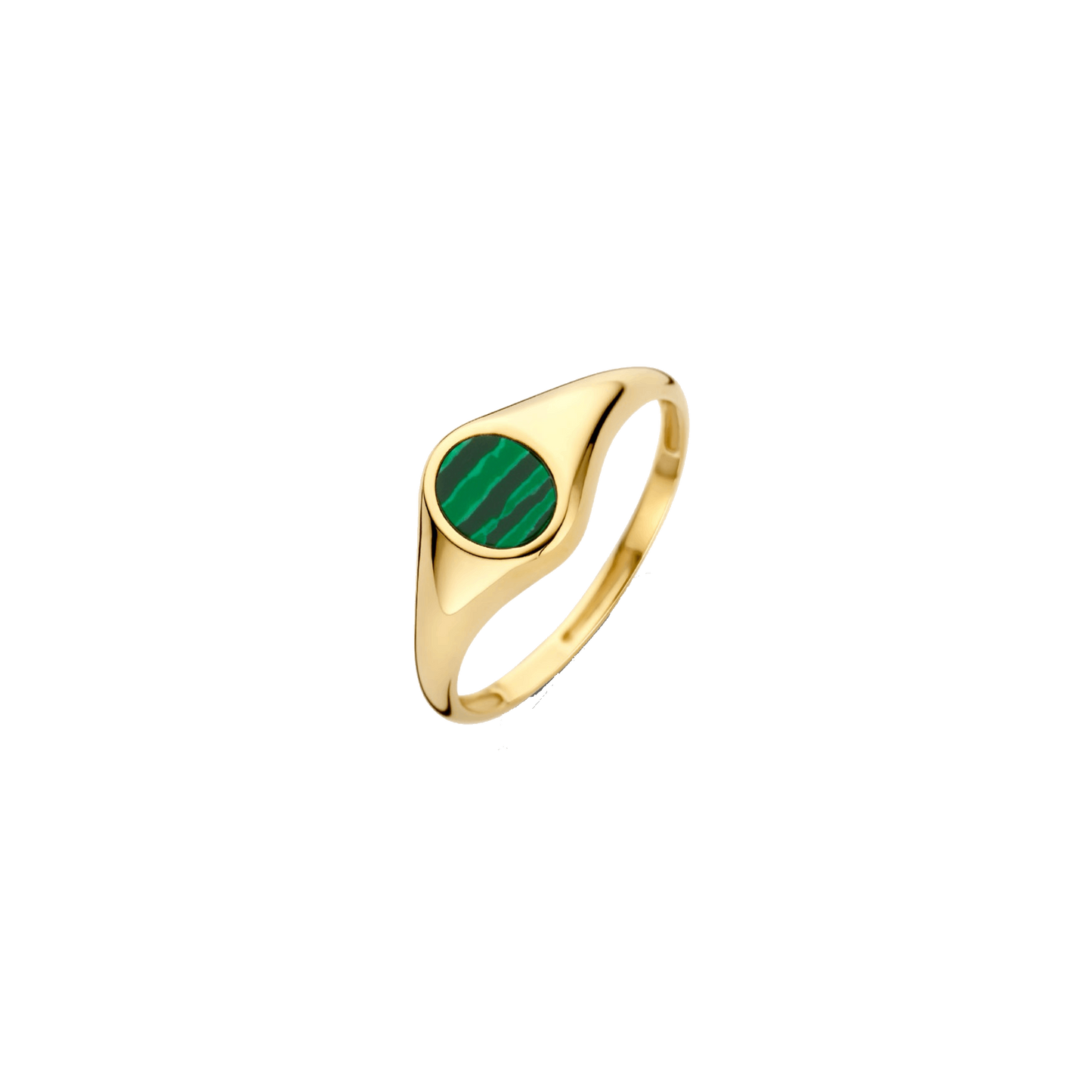 Ring mit eingelassenem Malachit