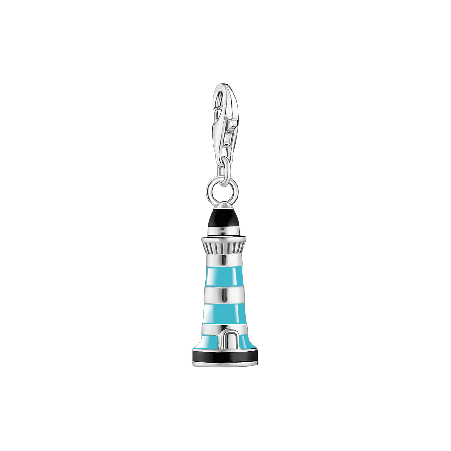 Charm-Anhänger türkiser Leuchtturm Silber